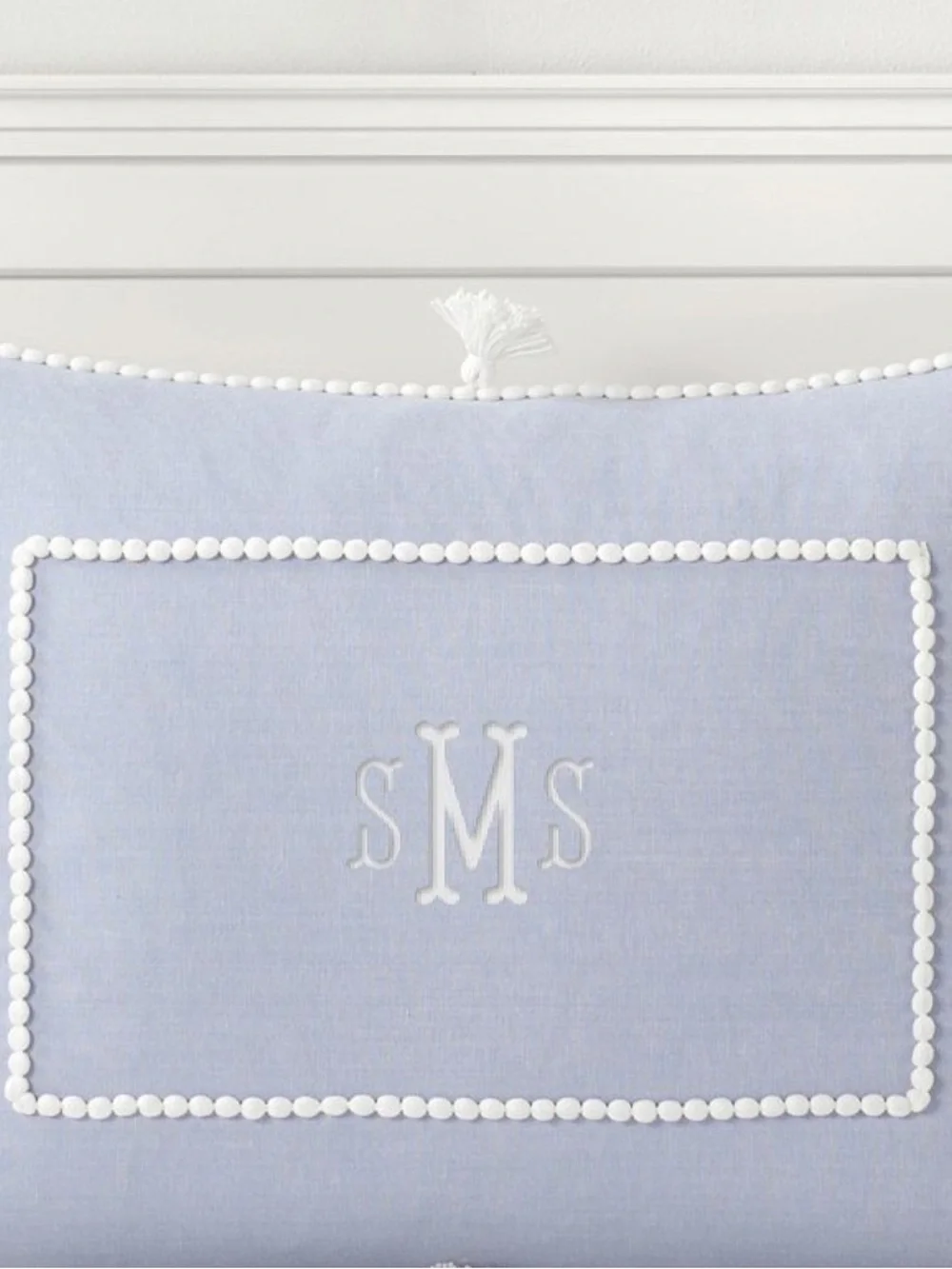 PB Teen, Light Blue Pom-Pom Cotton Queen Duvet Cover and shams - see photos